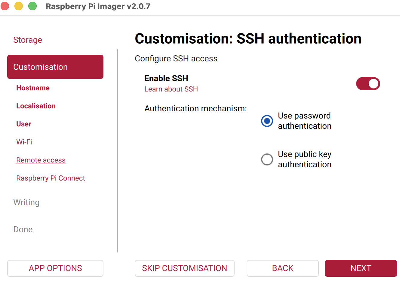 Enabling SSH