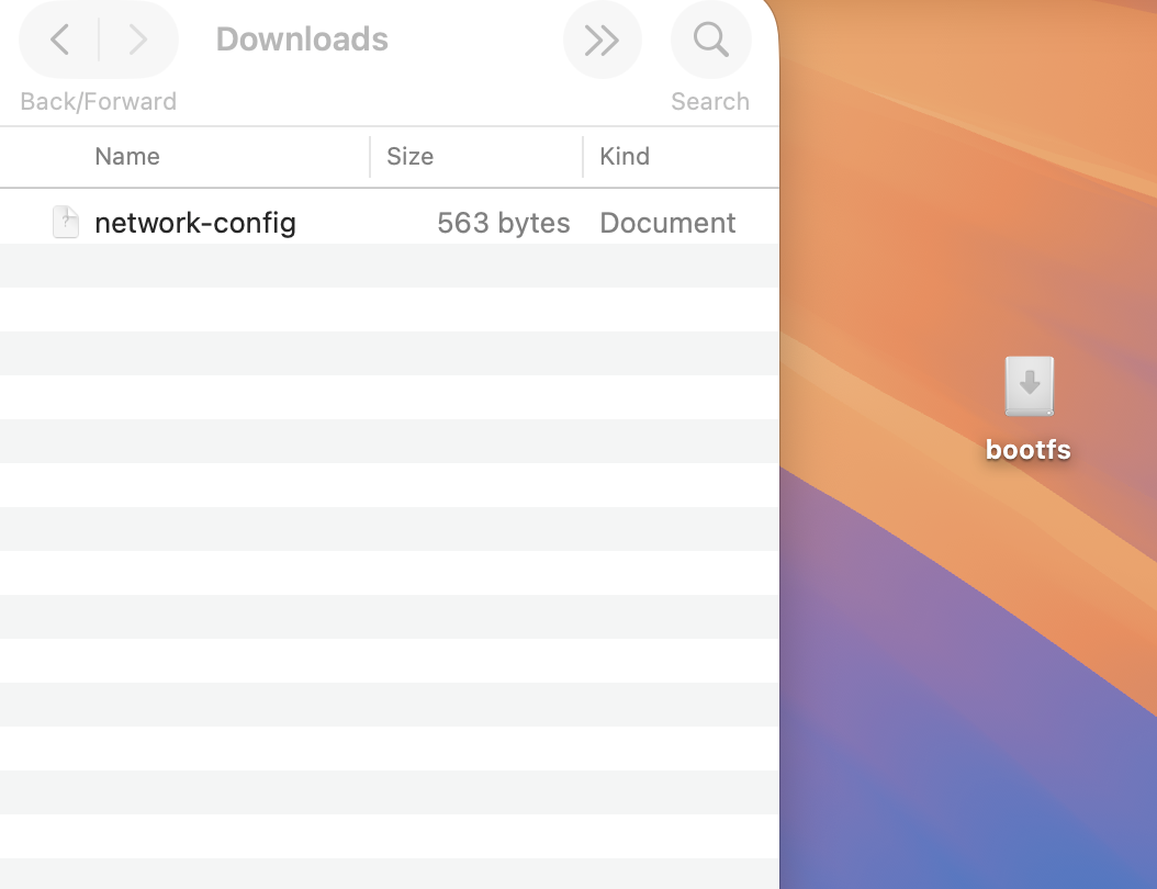 Copying network-config to the bootfs volume